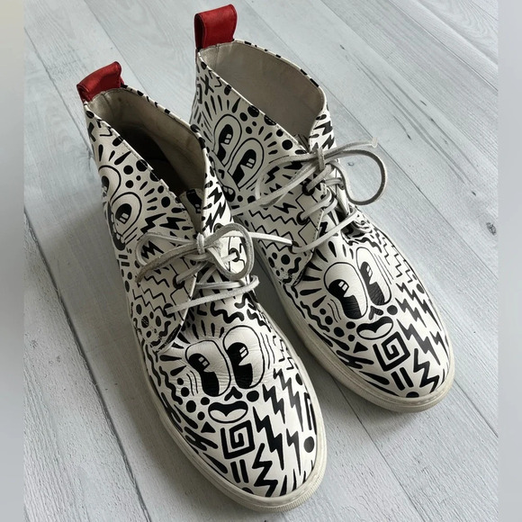 RARE DEL TORO x PEPSI LIVE FOR NOW Eduardo Hattie Graffiti Chukka Sneakers Sz 11 - Picture 1 of 11